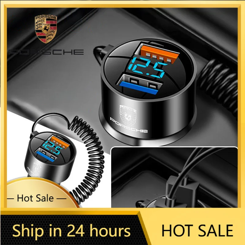 

For Porsche Cayenne Panamera Macan 911 Car Interior 3 In 1 Fast Charger USB Data Cable Accessories For Porsche Cayenne Macan 911