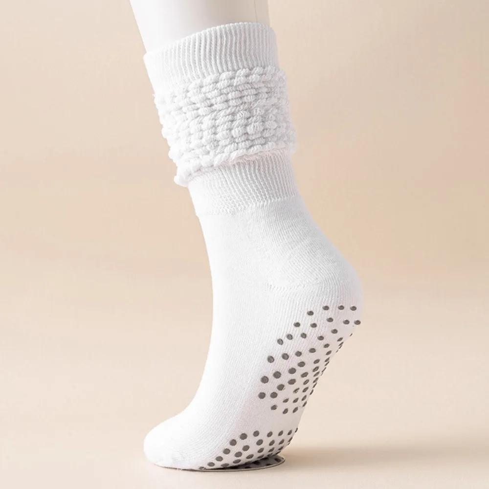 

New Cotton Pilates Socks Harajuku Street Sweat-absorbent Stackable Calf Socks Non-Slip Grip Casual Long Socks
