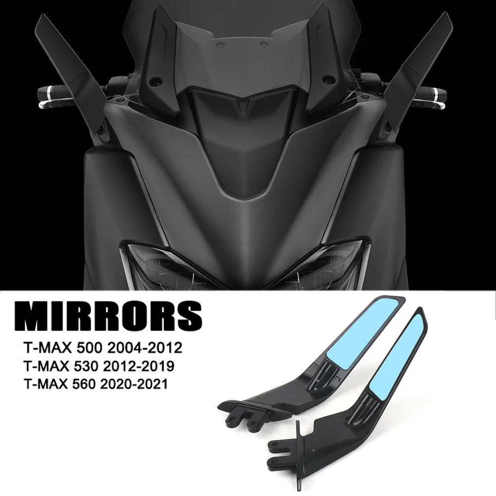 For Yamaha T-MAX 500 04-12 TMAX530 12-19 Motorcycle Mirrors Sports Winglets Adjustable Mirrors  TMAX560 2020 2021 Mirrors Stealt