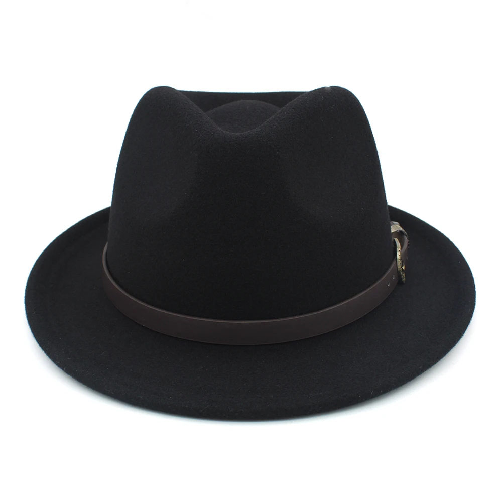 Men Women Wool Blend Classical Retro Fedora Hats Trilby Jazz Sunhat Street Style Caps Party Travel Outdoor Size US 7 1/4 UK L