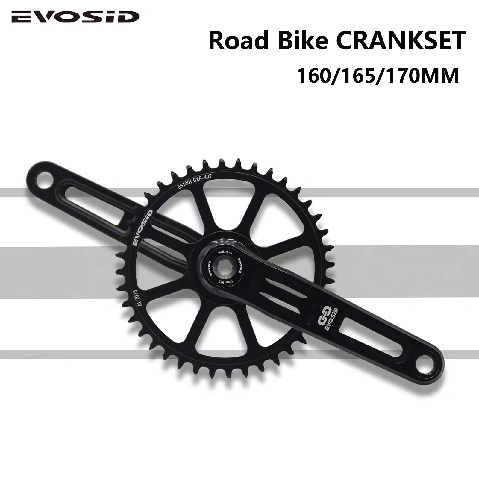 

EVOSID Ultralight Road Bike Crankset 160/165/170mm Gravel Bicycle Crank 3Nail Direct Mount Fold Bike Intregated Crank Chainring