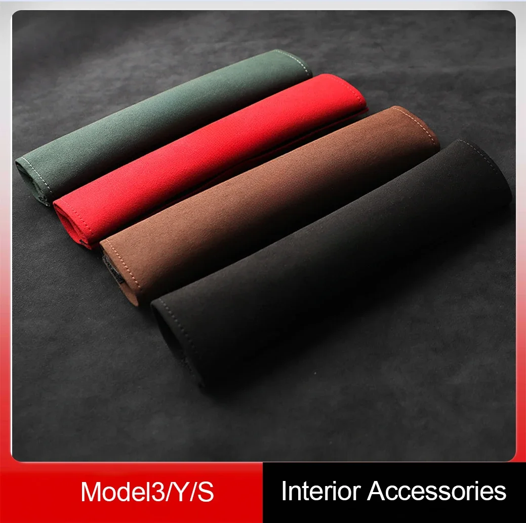 Clearance Closeout WITH LOGO For Tesla Model 3 Y S Anti Fur Seat Belt Shoulder Protector Cover Comfort Soft Padded 2Pcs