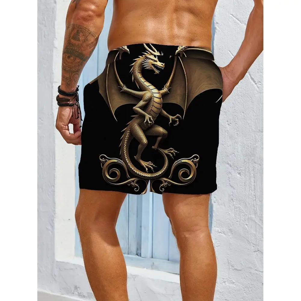 1pcs Men's Short swim trunks2026 Summer 3D Printed Short sleeve running Quick drying Breathable Polyester sport