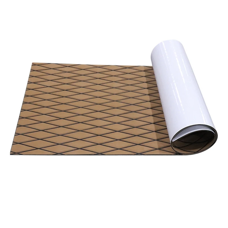 EVA Foam Faux Teak Boat Decking Sheet Non-Skid Self-Adhesive Sea Deck Marine Yacht RV Boat Brown