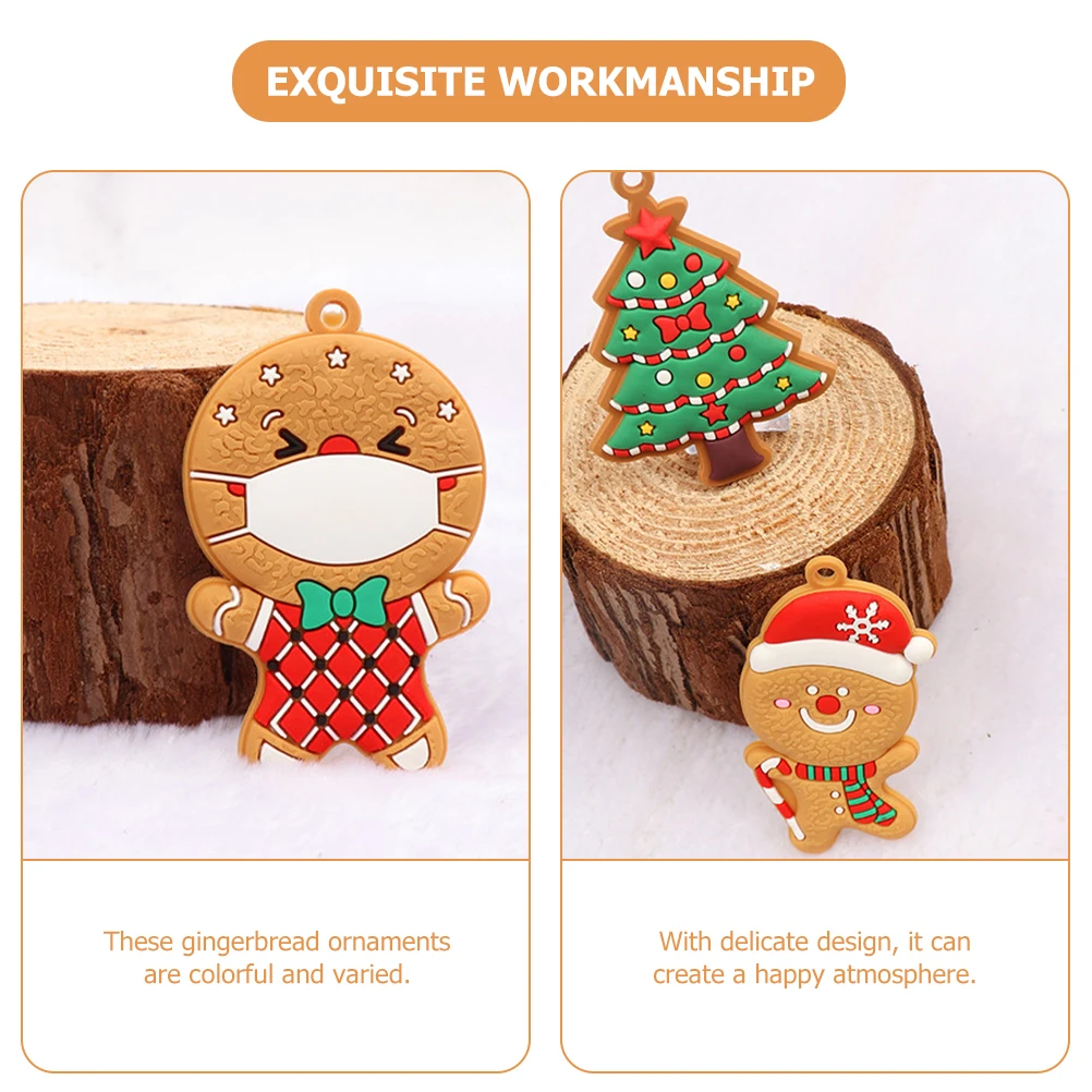 

12pcs Christmas Gingerbread Hanging Ornament Xmas Tree Decoration Sturdy Colorful Unique Party Supplies For Home Garden