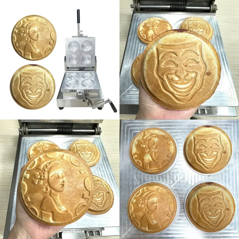 New Design Electric Burger Press and Waffle Machine 4 pcs Set for Male and Female Use