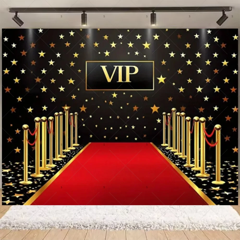 Filmabend-Themen-Hintergrund: Hollywood-Roter Teppich, Film-Event-Kulisse, Erwachsenen-Geburtstagsparty-Dekoration, Fotografie-Banner – Detail 2