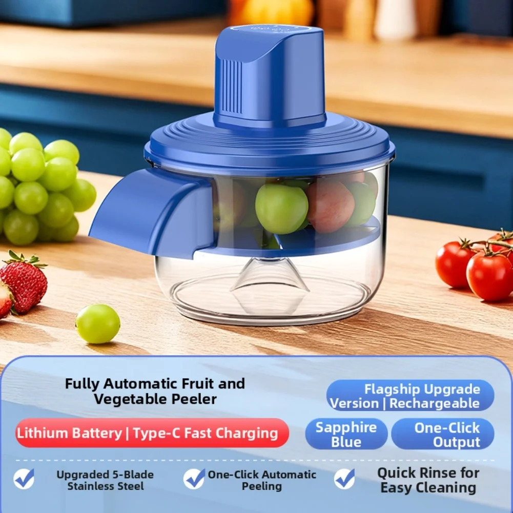 1pc Electric Potato Peeler & Grape Skin Remover Household Rechargeable Fruit Kitchen Tool