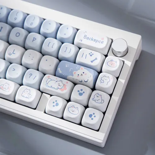Artoon-Teclado mecánico para niñas, 95 teclas, lindo cachorro, gato, gatito, GMK, PBT, perfil MOA, sublimación de tinte, DIY, regalo