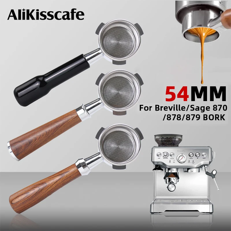 54MM Coffee Bottomless Portafilter Naked Double Spout Fit Breville Sage Barista Express Machine 870 878 880 Espresso Accessories
