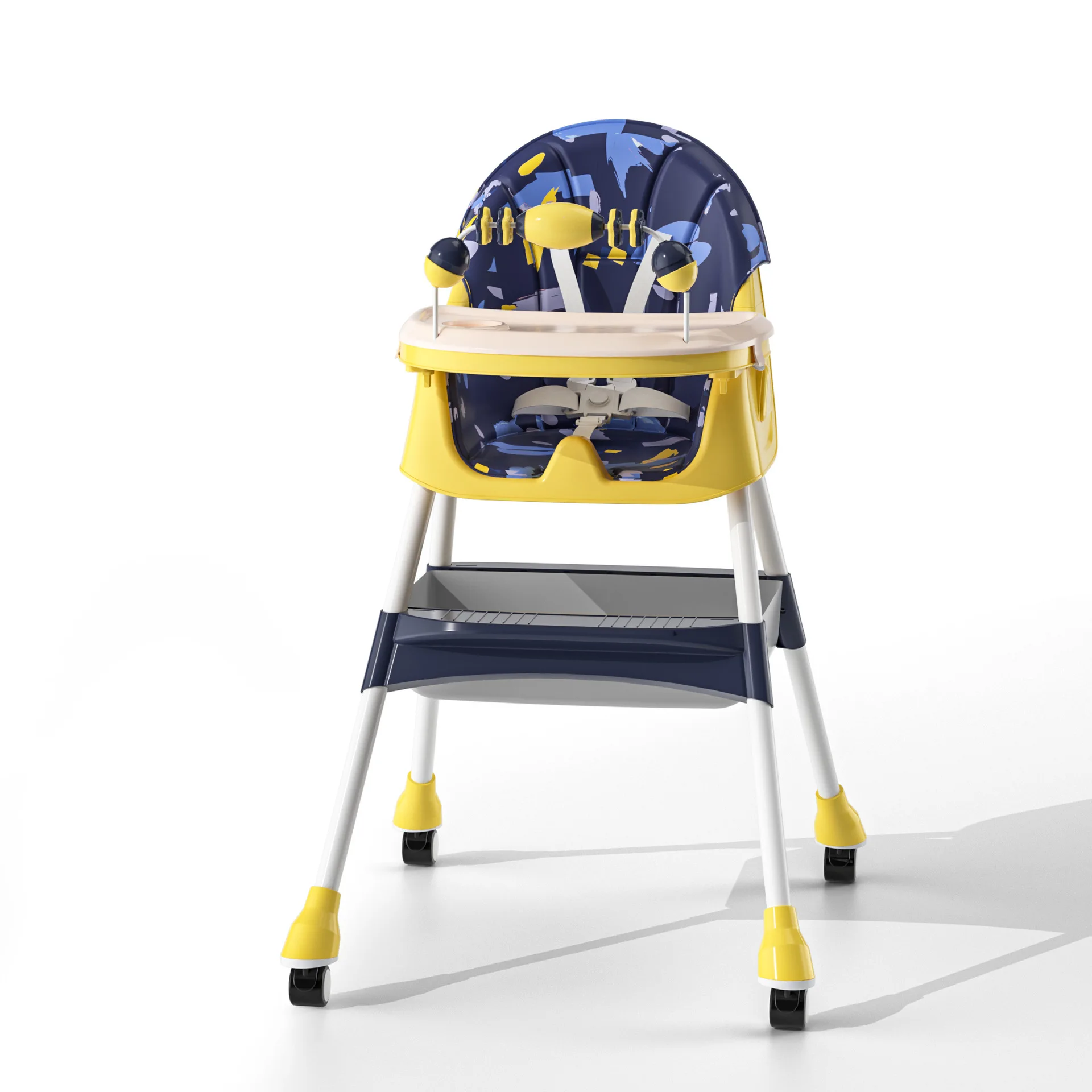 Baby Dining Chair Children's Multifunctional Foldable Eating Chair Portable Baby Dining Table Height Adjustable Storage