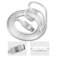 KZ Headphones Cable Type-C Oxygen-Free Copper Silver-Plated Earphone Cable 0.75MM High-purity Gold-plated Pin