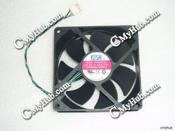 For AVC DS09225R12H P185 DC12V 0.41A 9025 9CM 90MM 90X90X25MM 4pin Cooling Fan DS09225R12H