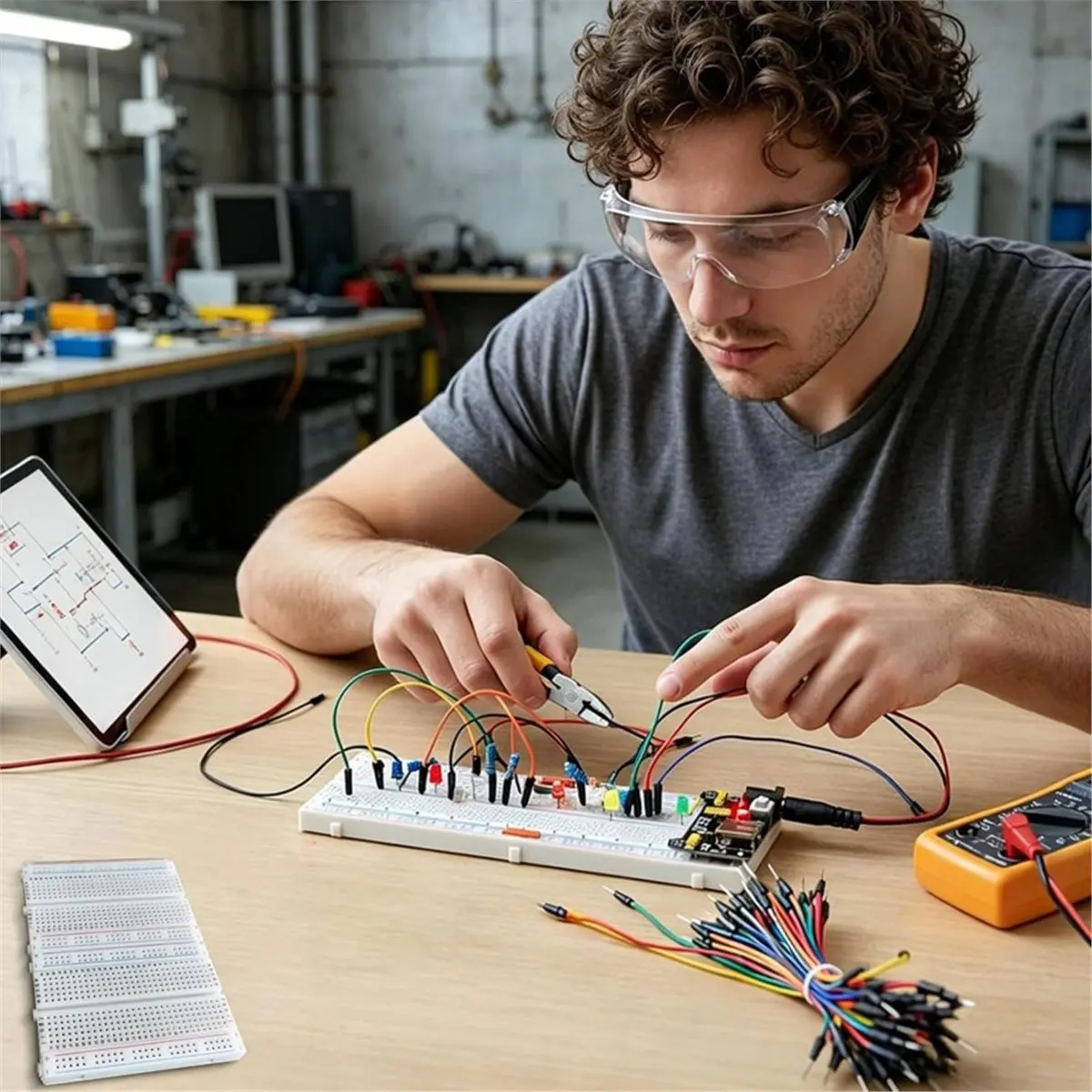 Breadboard Kit Jumper Wires Set for Students, Beginners & DIY Circuit Prototyping