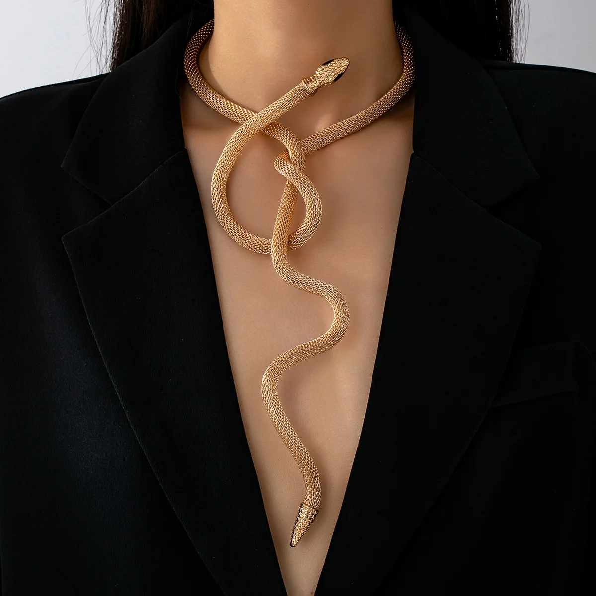 H0732+Fashionable retro snake necklace collar bracelet arm ring multifunctional wearing accessories niche design trend