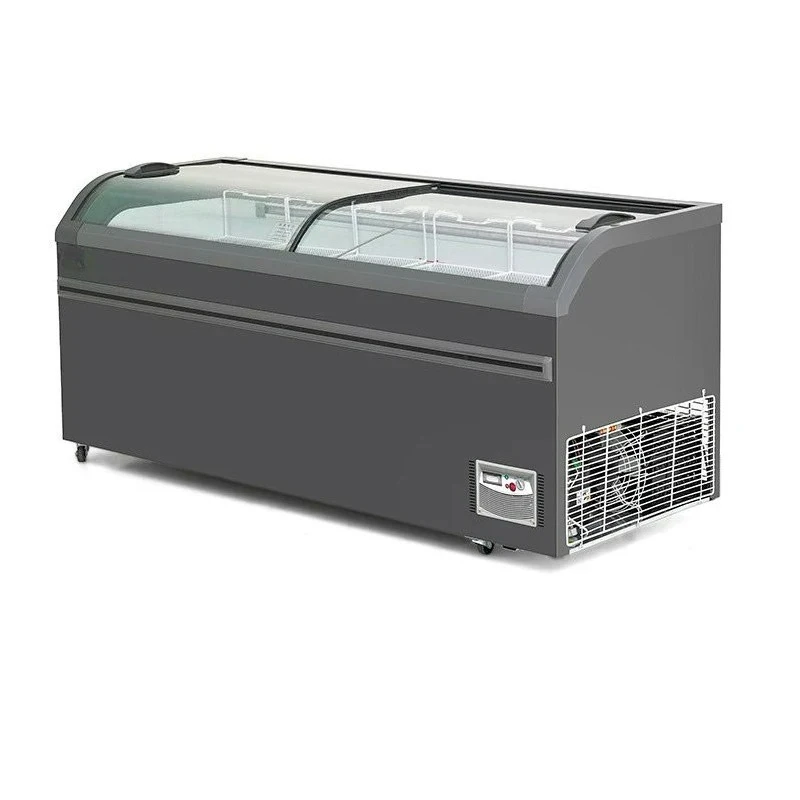 Commercial Large Capacity Freezer Refrigerator Refrigerated Display Cabinet 0 ~ -28°C Transparent Glass Freezer Tank Customized