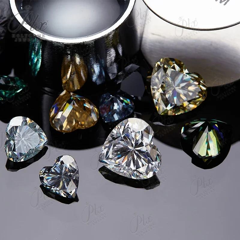 Nuevo 100% corazón CutMoissanite diamante VVS1 claridad multicolor superior cuentas de piedras preciosas sueltas para regalo materiales para hacer joyería DIY