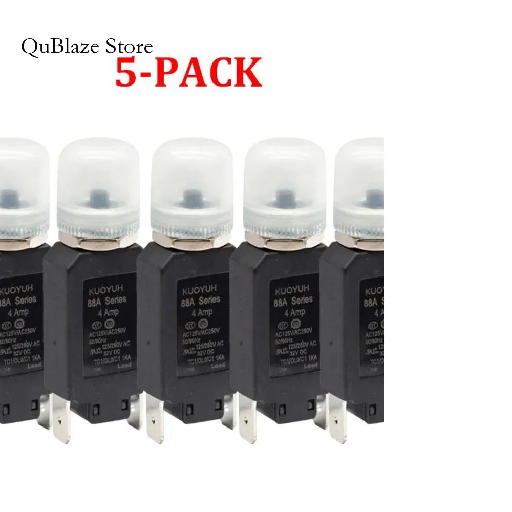 

5PCS KUOYUH 88A 3A 4A 5A 6A7A8A10A12A14A15A16A Protector Circuit Breaker Button Mount 32V DC Overload Switch