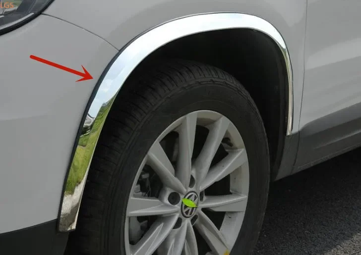 

For Volkswagen Tiguan 2010-2017 stainless steel wheel eyebrow decorative strip Wheel decorative frame anti-scratch car styling