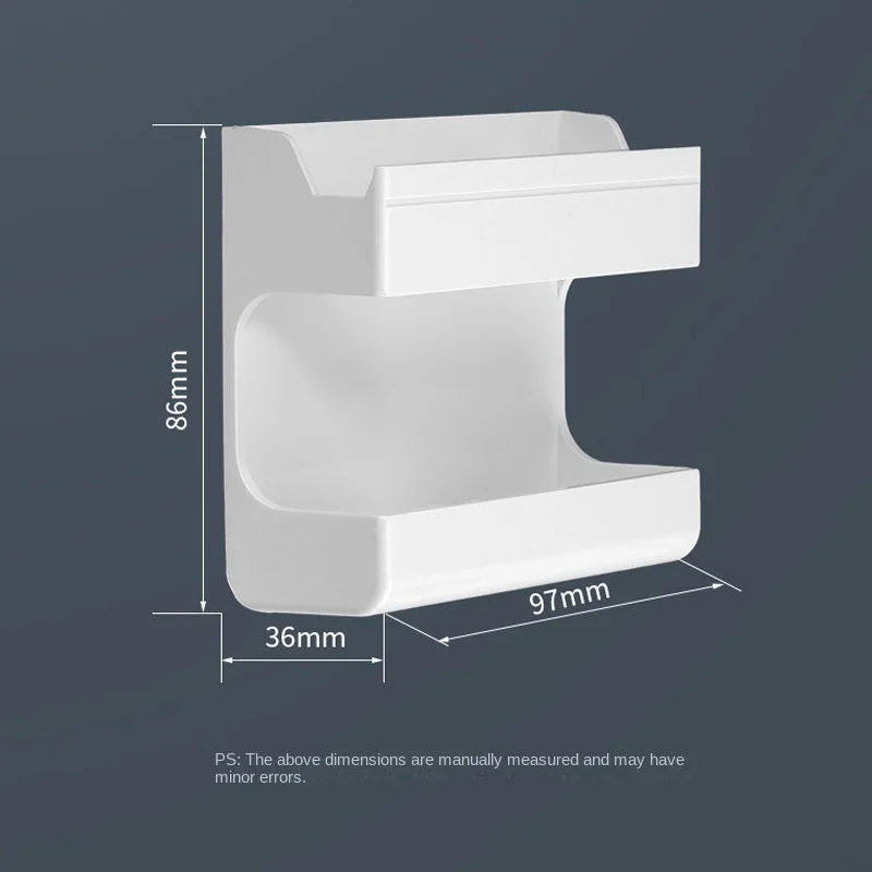 2 قطعة لاصقة مثبتة على الحائط حامل شحن الهاتف المحمول صندوق تخزين التحكم عن بعد يمكن وضعها أفقيًا للهاتف المحمول vi
