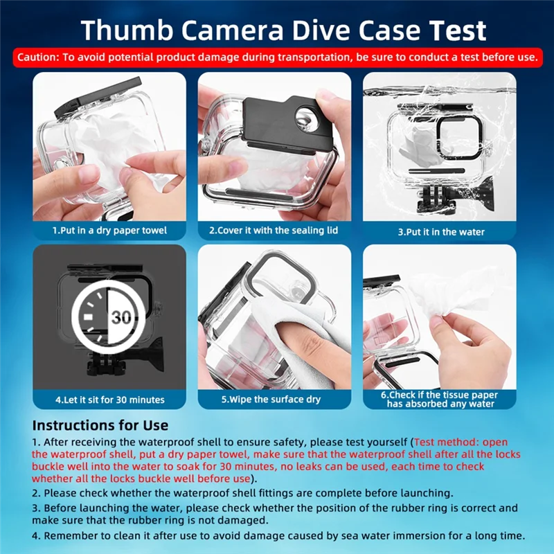 -AS58 60 м подводная крышка защитный корпус для дайвинга для Gopro Hero 13 12 черный водонепроницаемый чехол аксессуары для камеры