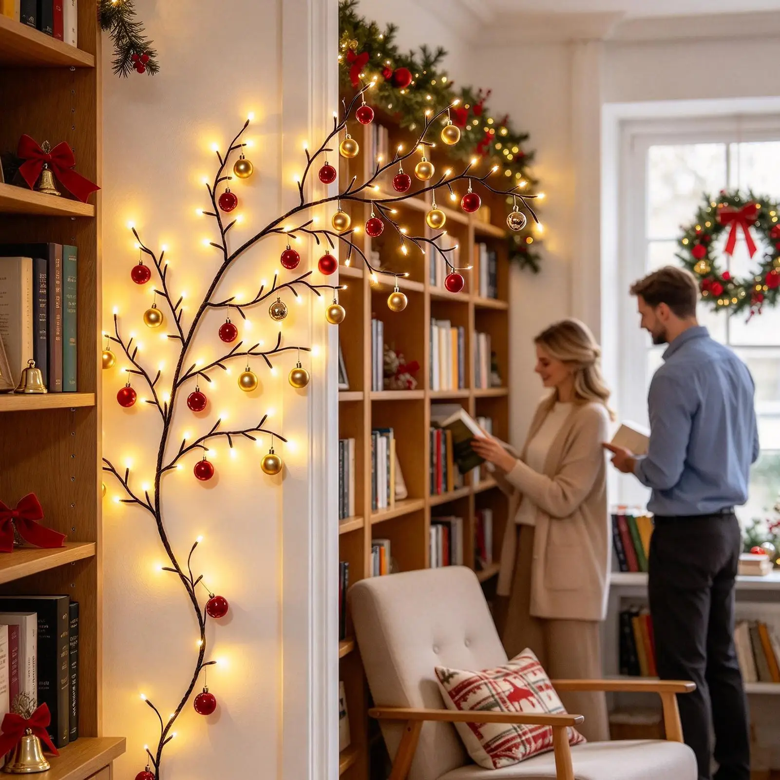 LED Tree Branch Light For Wall 7.55ft USB Plug-In Flexible Decoration 144-LED Warm Glow Vine Lights Room Decoration For Wedding