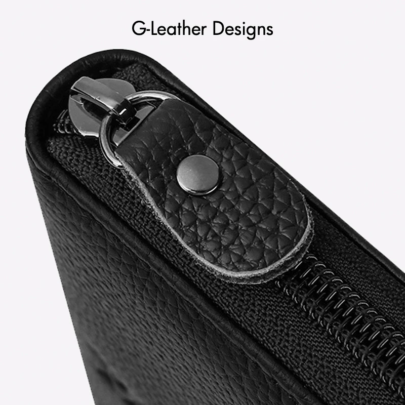 Genuine Leather Passport Cover Case Travel Wallet Boarding Pass Holder Large Capacity Travel Clutch Bag Zipper Around