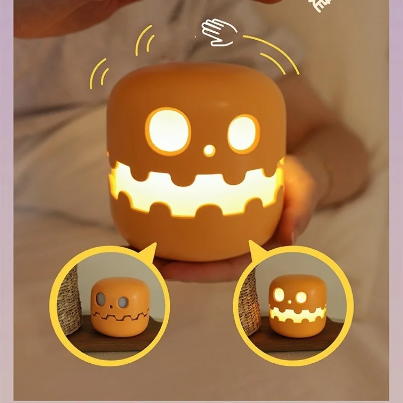 Pumpkin creative funny Halloween gift night light, stepless dimming, eye protection, table lamp, timed night light