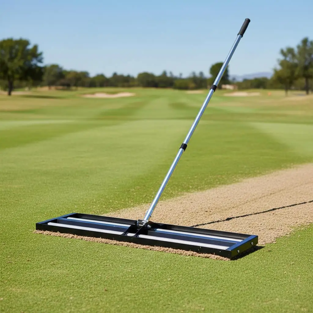 

Lawn Flattening Tool 36" x 10" For Yard Golf Course Garden, Roller Integrated Design Adjustable Handle Heavy Duty Metal Const