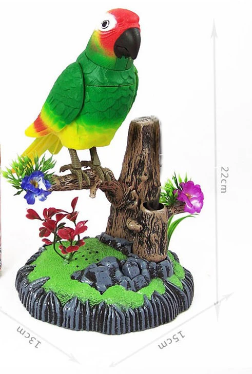 Simulação elétrica pássaro controle de voz eletrônico divertido brinquedo de pássaro de indução que pode ligar e mover pássaros falsos como presente para crianças