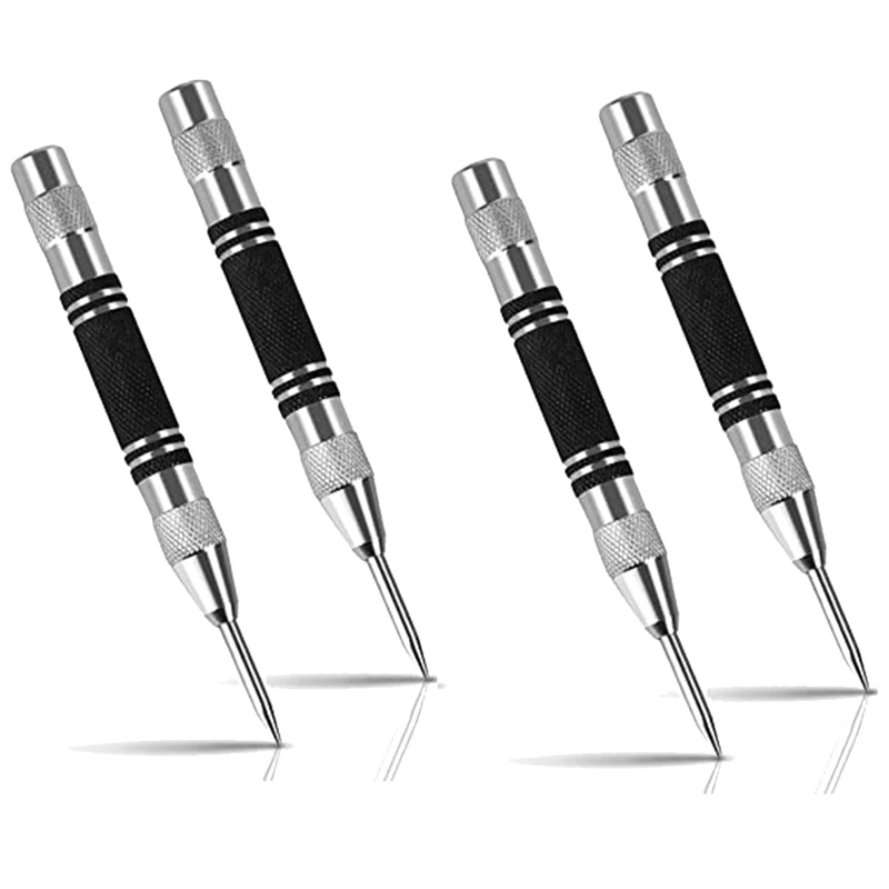 1Set Heavy Duty Automatic Center Punch 128Mm Spring Loaded Center Punch With Adjustable Effect Stamp For Metal Or Wood