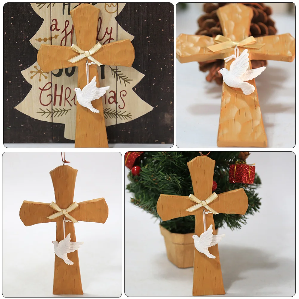 

Desktop Cross Decor Resin Standing Cross Ornament Fine Craftsmanship Retro Chic Home Decor Wall Crosses for Living Room Shrine