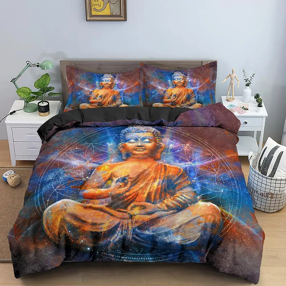 Buddha Bodhisattva Bedding Set Boys Girls Twin Queen Size Duvet Cover Pillowcase Bed Kids Adult Fashion Home Textileextile