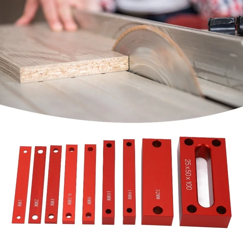 

9 шт., блоки для измерения высоты, алюминиевый сплав, деревообрабатывающие установочные стержни для фрезерного станка, настольная пила