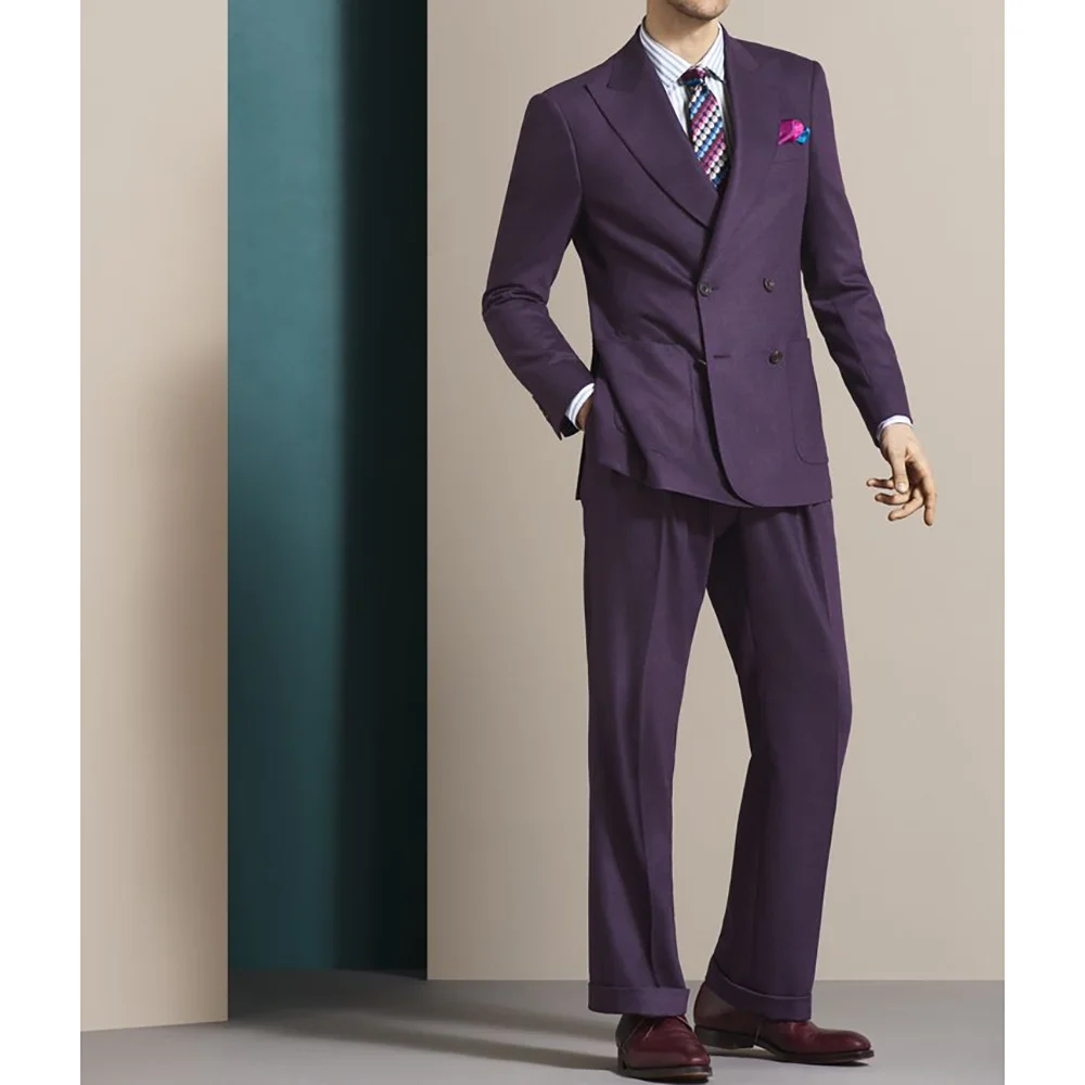 

Men's Suits 2 Pieces Jacket Pants Wedding Groom Suits Dinner Party Formal Business Prom Casual Male Suits