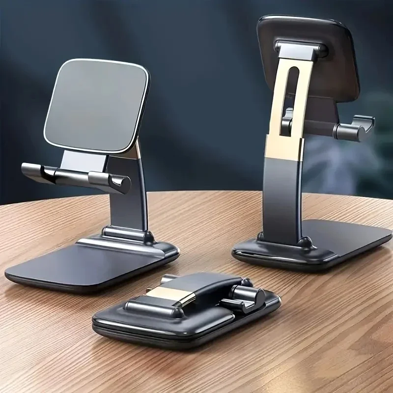 Desk Phone Holder, Foldable Hight Adjustable Phone Stand, Small And Flexible Compatible with Any Smartphones