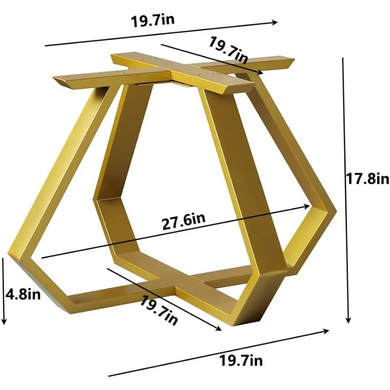 Coffee Table Legs 16 inch Gold, Metal Table Legs Diamond Shape Gold Industrial Modern Bench Chair Base Furniture Legs Desk