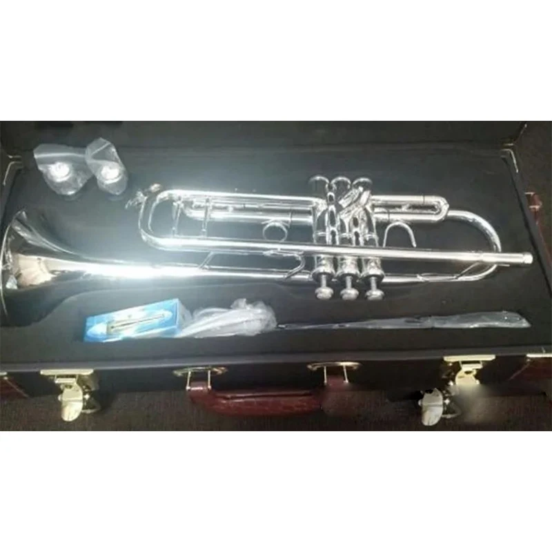 StradivariuTrumpet LT197S 99 Authentic Double Silver plating B Flat Professional Trumpet Top Musical Instruments Brass