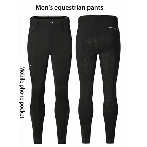 Imagen 2 del producto Pantalones ecuestres profesionales para hombre, pantalones deportivos antideslizantes de silicona para montar a caballo, pantalones elásticos de secado rápido para montar a caballo M