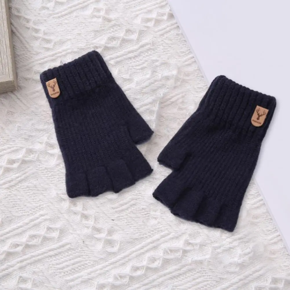 Warm Gloves Cozy Stylish Half Finger Knitted Gloves for Winter Writing Soft Warm Anti slip Unisex Accessories Touch Screen