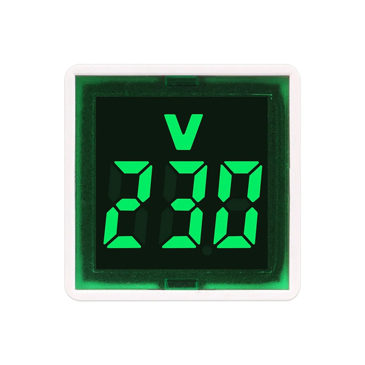 Digital Voltmeter Square AC220V Square Voltage Tester with LED Display and Indicator Light EU Plug Green-Grocery