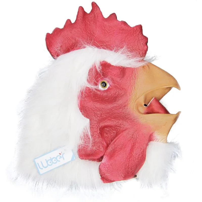 عيد الشكر تأثيري حلي الديك الأبيض الحيوان قناع الرأس قناع مضحك للكبار هالوين حفلة مرحلة الأداء لعب الأدوار الدعامة