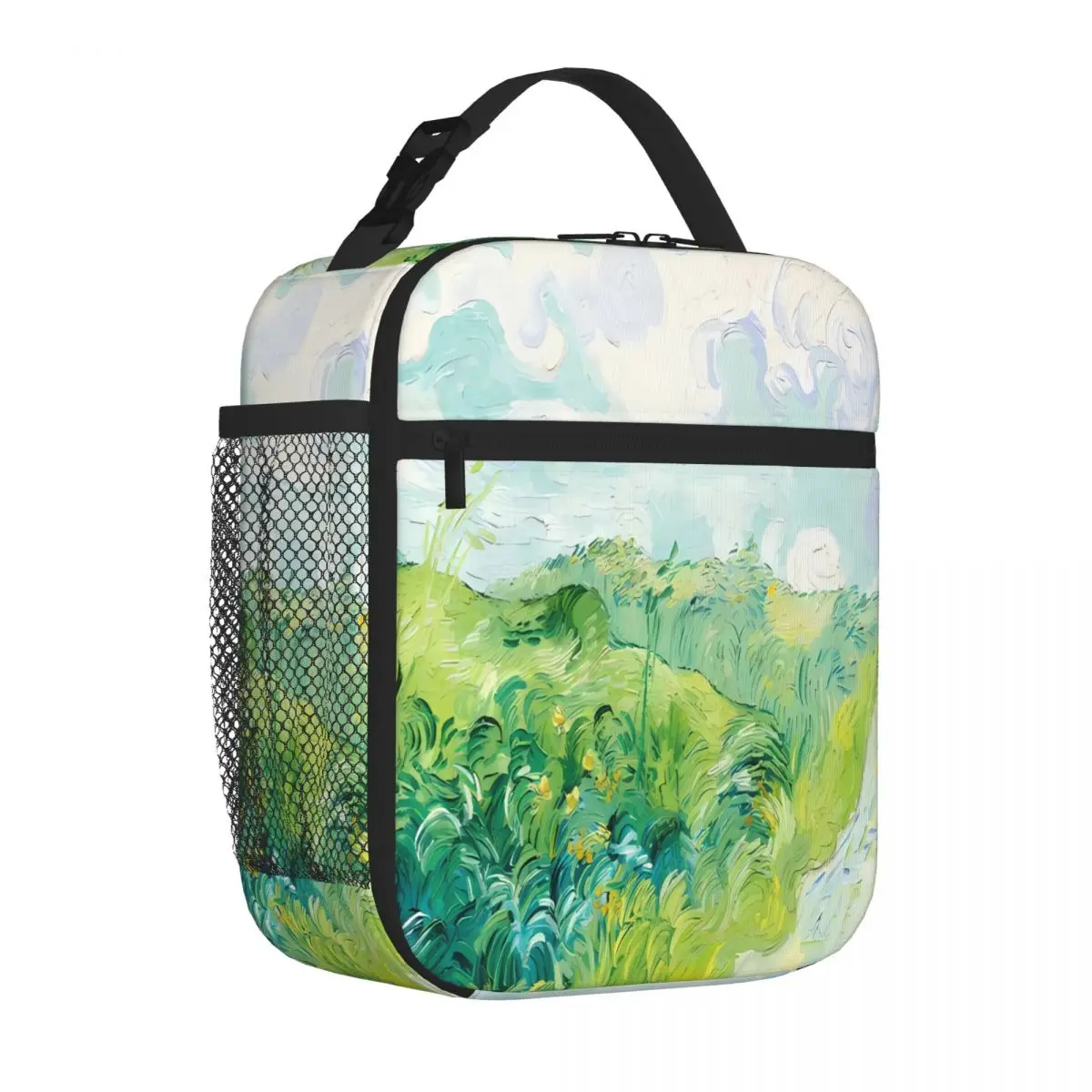 Bestselling Vincent Van Gogh Green Wheat Fields Toddler Style Lightweight Lunch Bag Lake Picnic Lunch Box Bag