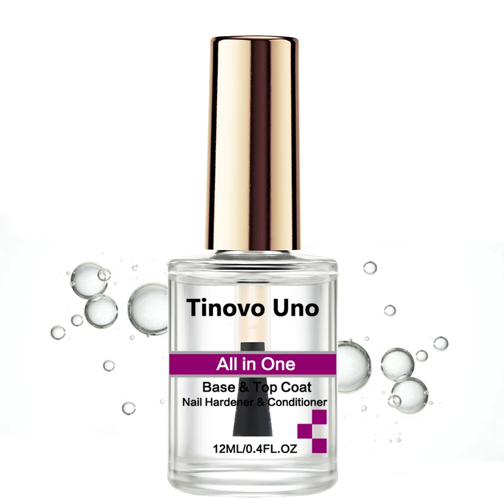 Tinovo Uno Nail Strengthener All In One 12ML Utwardzacz do paznokci Normalna baza Top Coat Clear Natural Nail Polish Manicure Repair