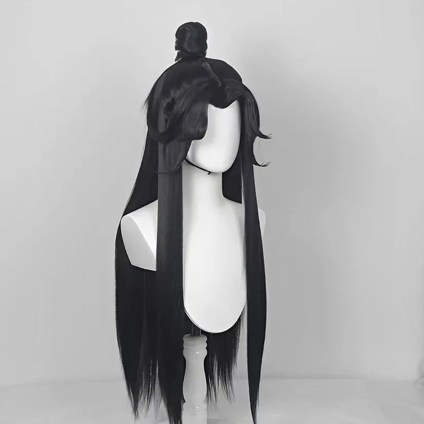 Shi Qingxuan Wig Anime Heaven Official's Blessing Shi Qingxuan Manga Version Cosplay Wig Long Straight Black Hair for Halloween