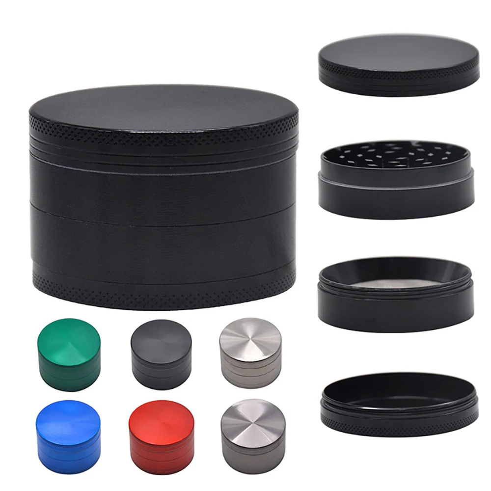 12Pcs, 50mm, Kirsite Herb Grinder, 4-layers, Tobacco Crusher, Spice Mills for Kitchen Tools, Smoking Accessories Smoker Gifts