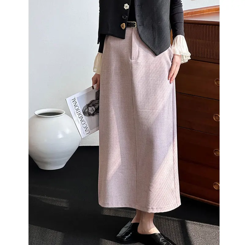 2024 New Arrival Spring Women Clothes High Waist Women A-Line Long Skirts Faldas Femme Streetwear