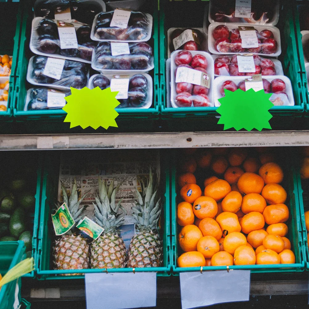 Etikettenaufkleber, schöne Aufkleber, selbstklebend, bunte Aufbewahrung, schnelle Preise, Supermarkt-Preisaufkleber, fluoreszierendes Papier, auffällig