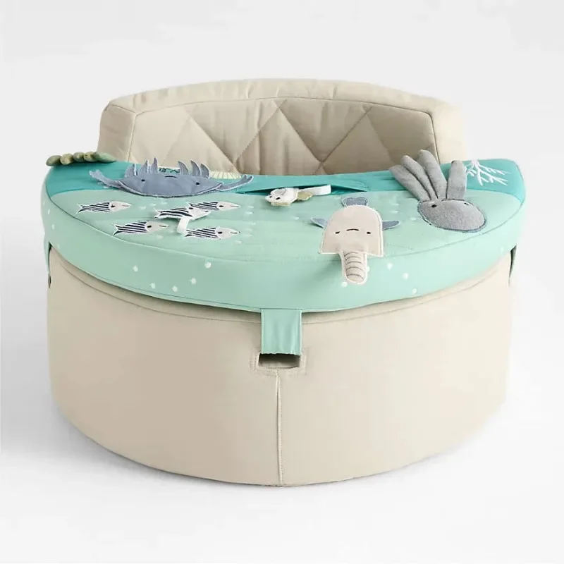 Modern design baby activity armchair with contrasting toddler cushions for school or family bedrooms or living rooms
