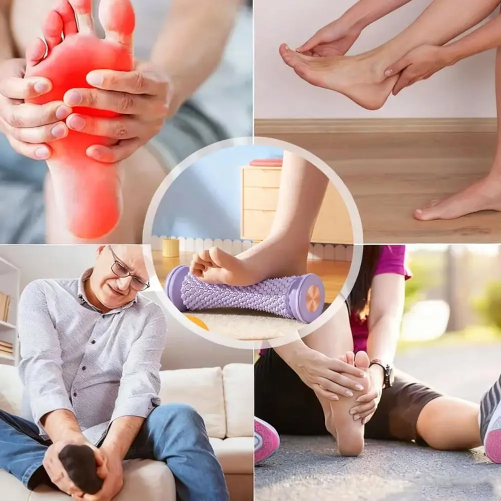 Fußmassagerolle zur Linderung von Plantarfasziitis - Tragbare Yoga- und Fitness-Muskelentspannungsrolle, Lindert Schmerzende Füße – Detail 14